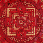 Red Kalachakra Mandala Thangka Wheel of Time Sacred Art Nepal
