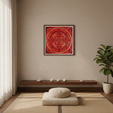 Red Kalachakra Mandala Thangka Wheel of Time Sacred Art Nepal