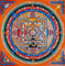  Orange multicolor Kalachakra Mandala Thangka Wheel of Time Sacred art Nepal