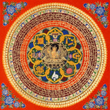 Manjushree Mandala Thangka with mantra circle and lotus design from Nepal