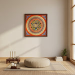 Manjushree Mandala Thangka with mantra circle and lotus design from Nepal