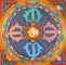 Om Mantra Mandala Thangka with Tibetan script and sacred Aum symbol from Nepal
