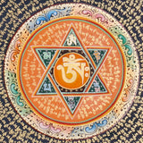 Om Star Mantra Mandala Thangka with Aum symbol and auspicious symbols from Nepal