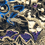 Palden Lhamo Thangka Painting showing the Tibetan Buddhist female Dharma protector riding in wrathful form with gold cloud patterns, ritual implements, lineage figures, mountain landscape and sacred Himalayan details.