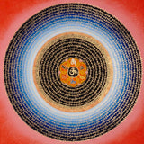 Om Lotus Mantra Mandala Thangka with concentric Tibetan mantra script and lotus motif from Nepal