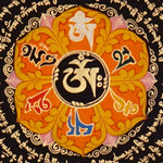 Om Lotus Mantra Mandala Thangka with concentric Tibetan mantra script and lotus motif from Nepal