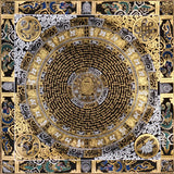 black gold tibetan mantra mandala artwork