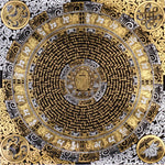black gold tibetan mantra mandala artwork