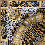 black gold tibetan mantra mandala artwork