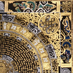 black gold tibetan mantra mandala artwork