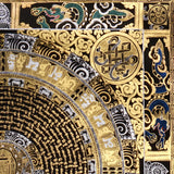 black gold tibetan mantra mandala artwork