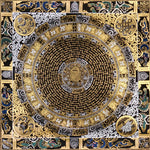 black gold tibetan mantra mandala artwork