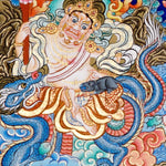 Five Zambala Tibetan Buddhist artwork with detailed colourful deities in a horizontal composition