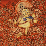 Five Zambala Tibetan Buddhist artwork with red background and detailed wealth deities