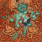 Five Zambala Tibetan Buddhist artwork with red background and detailed wealth deities