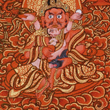 Five Zambala Tibetan Buddhist artwork with red background and detailed wealth deities