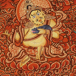 Five Zambala Tibetan Buddhist artwork with red background and detailed wealth deities
