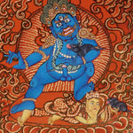 Five Zambala Tibetan Buddhist artwork with red background and detailed wealth deities