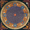 Tibetan mantra mandala with eight auspicious symbols and sacred script