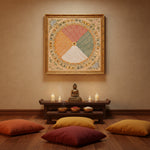 Om mantra mandala artwork with multicolour Tibetan mantra script in High quality work