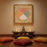 Om mantra mandala artwork with multicolour Tibetan mantra script in High quality work