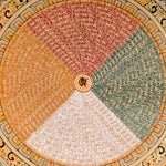 Om mantra mandala artwork with multicolour Tibetan mantra script