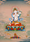white tara meditation thangka on lotus throne