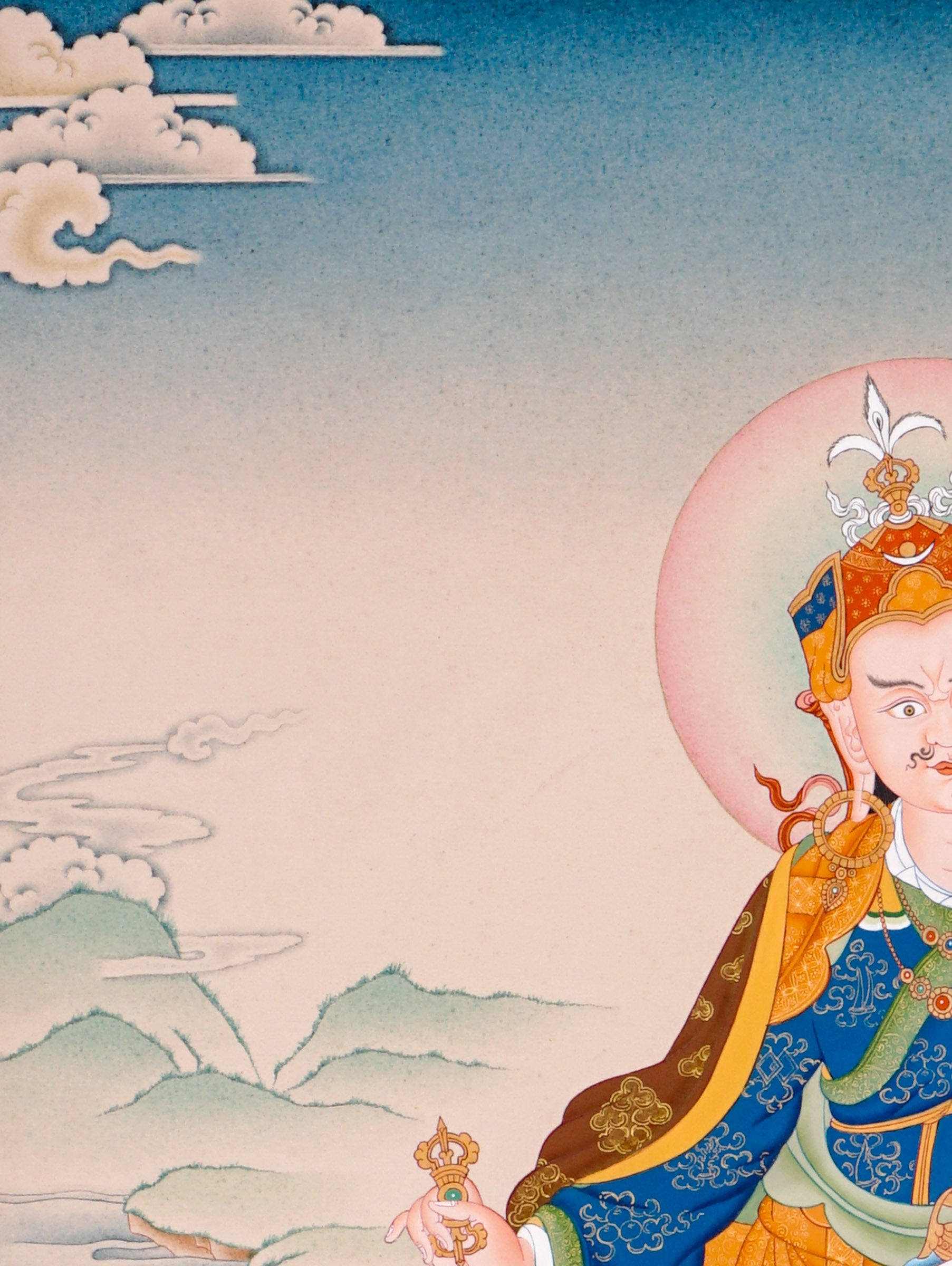sacred himalayan guru rinpoche thangka painting