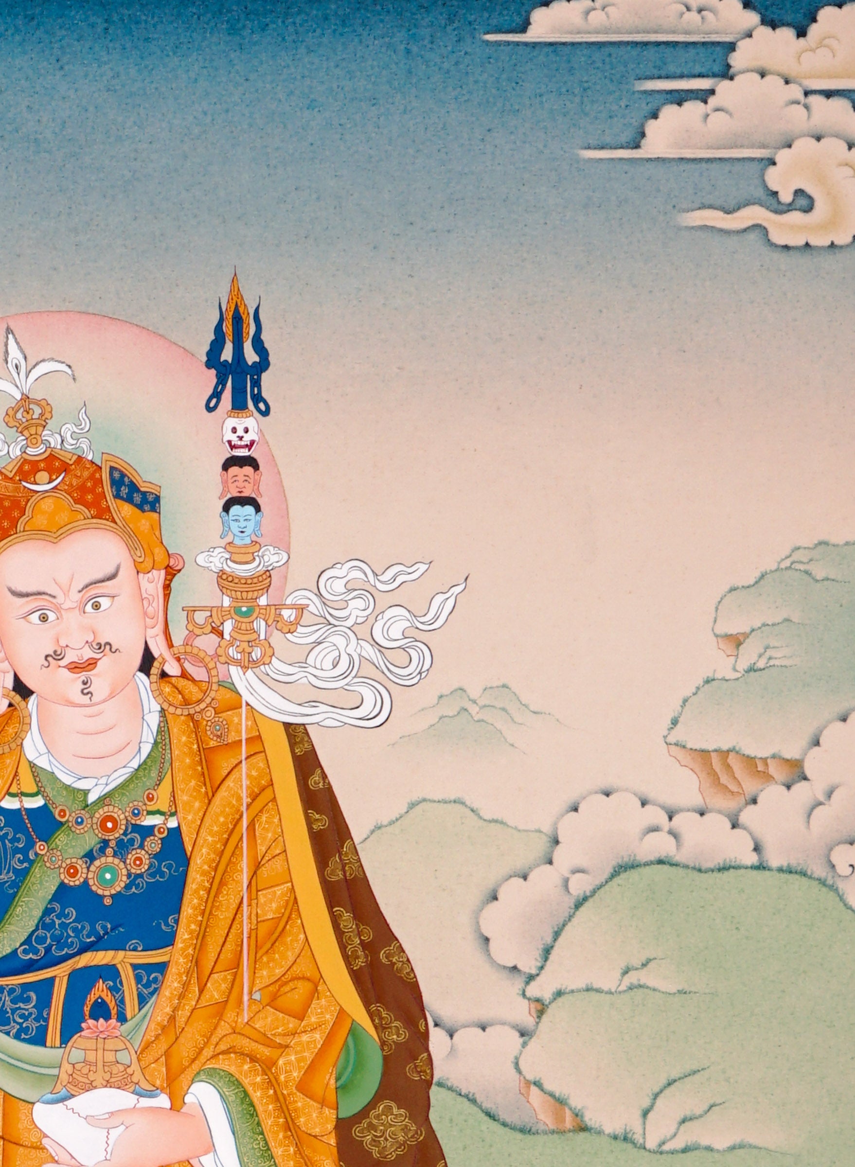 sacred himalayan guru rinpoche thangka painting