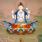 four armed avalokiteshvara thangka painting