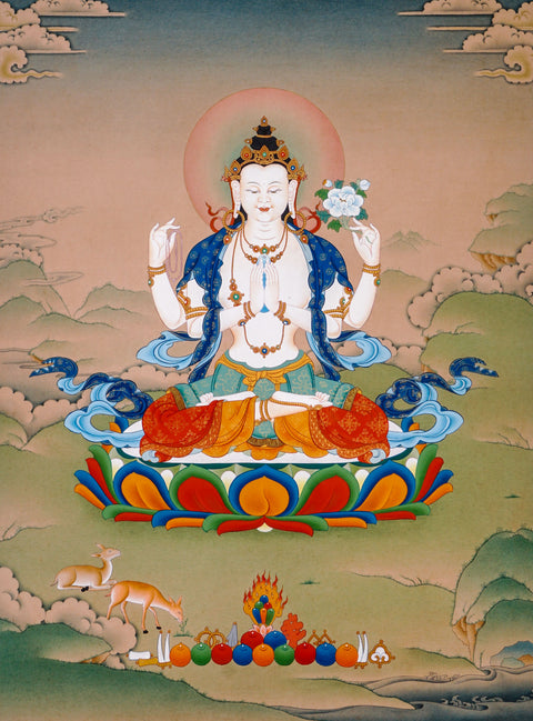 Chenrezig Bodhisattva Thangka painting