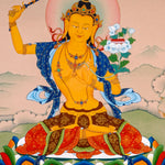 sacred himalayan manjushri painting with wisdom sword