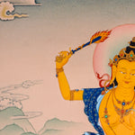 sacred himalayan manjushri painting with wisdom sword