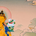sacred himalayan manjushri painting with wisdom sword