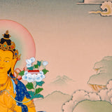sacred himalayan manjushri painting with wisdom sword