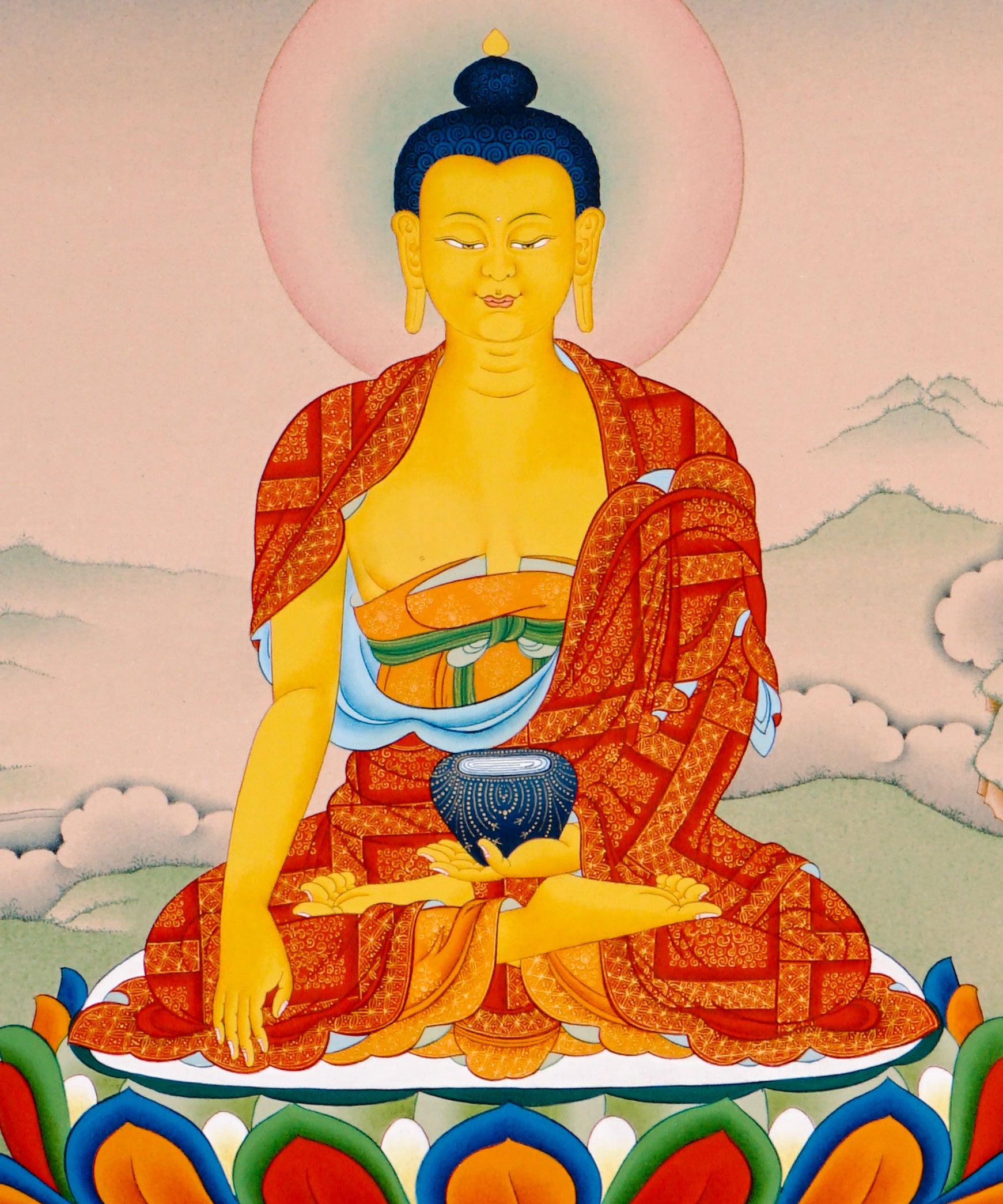 sacred himalayan shakyamuni buddha painting