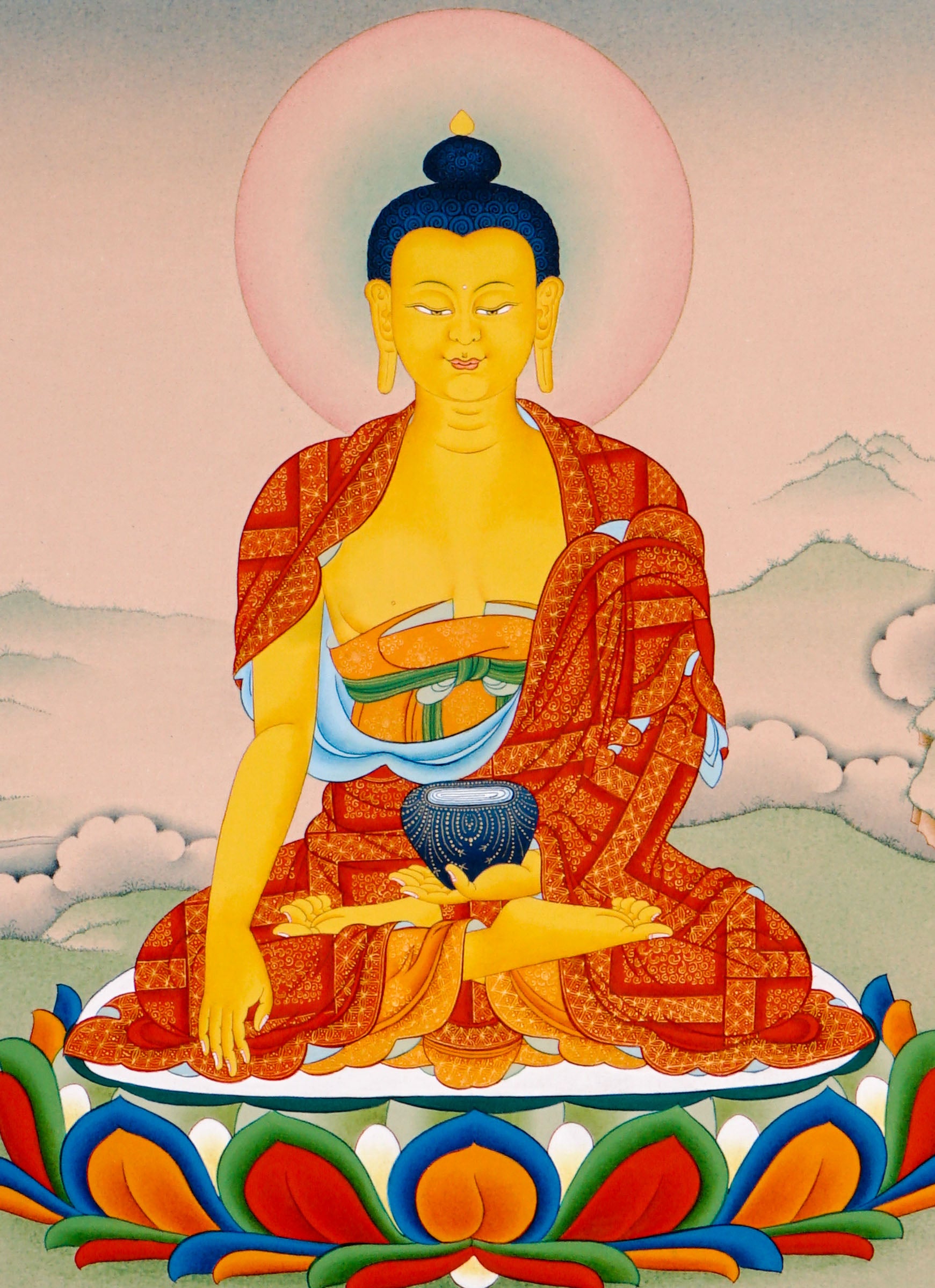 sacred himalayan shakyamuni buddha painting
