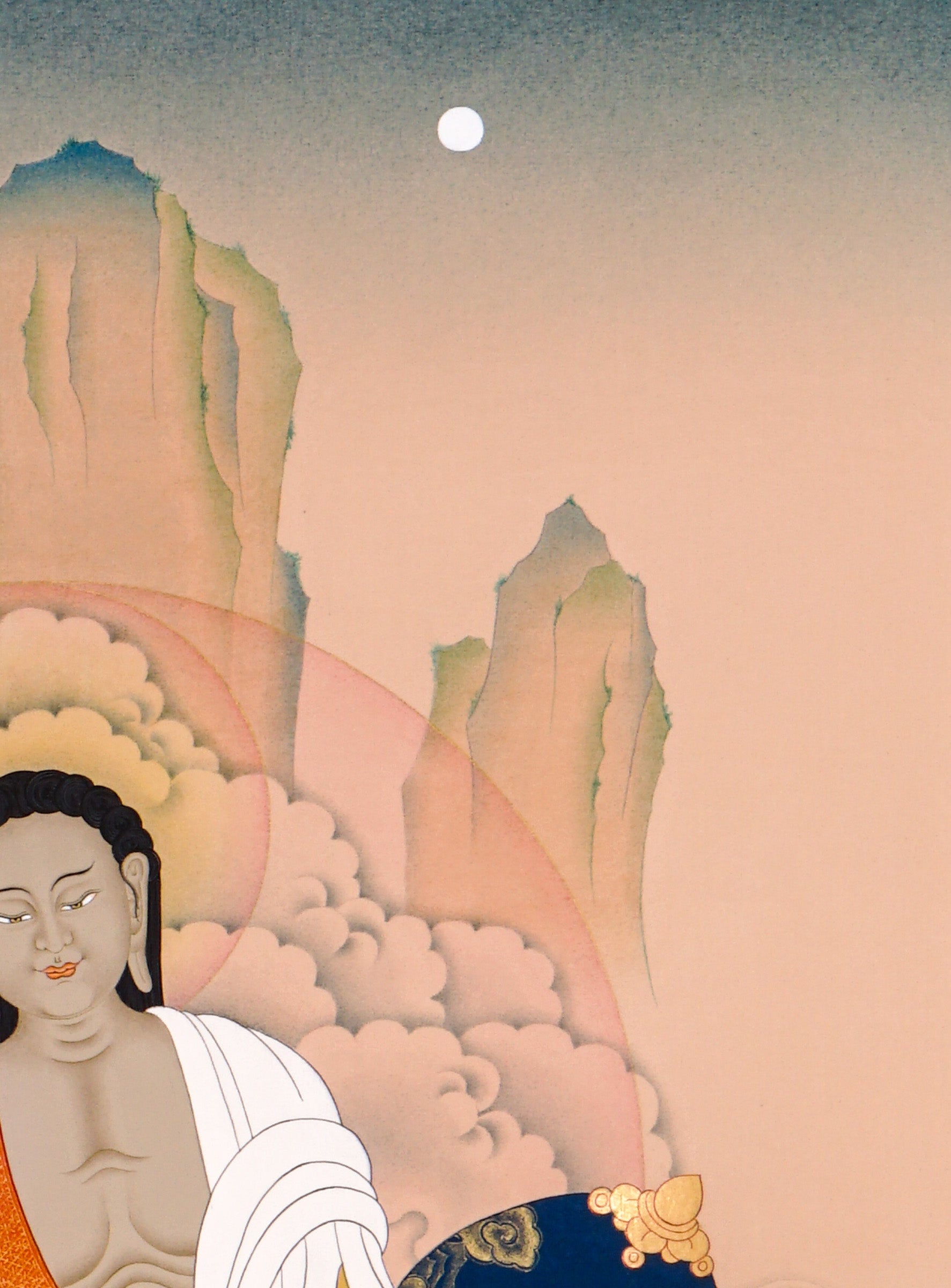 buddhist milarepa thangka art with meditation pose