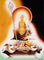 Serene Buddhist thangka painting of Kṣitigarbha Bodhisattva