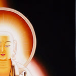 Serene Buddhist thangka painting of Kṣitigarbha Bodhisattva