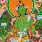 Sacred Green Tara thangka symbolizing compassion and protection
