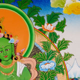 Sacred Green Tara thangka symbolizing compassion and protection