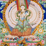 Himalayan Dhukkar painting with fiery halo and lotus motifs