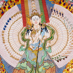 Himalayan Dhukkar painting with fiery halo and lotus motifs