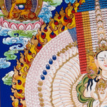Himalayan Dhukkar painting with fiery halo and lotus motifs