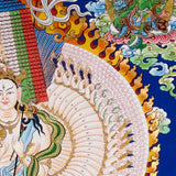 Himalayan Dhukkar painting with fiery halo and lotus motifs