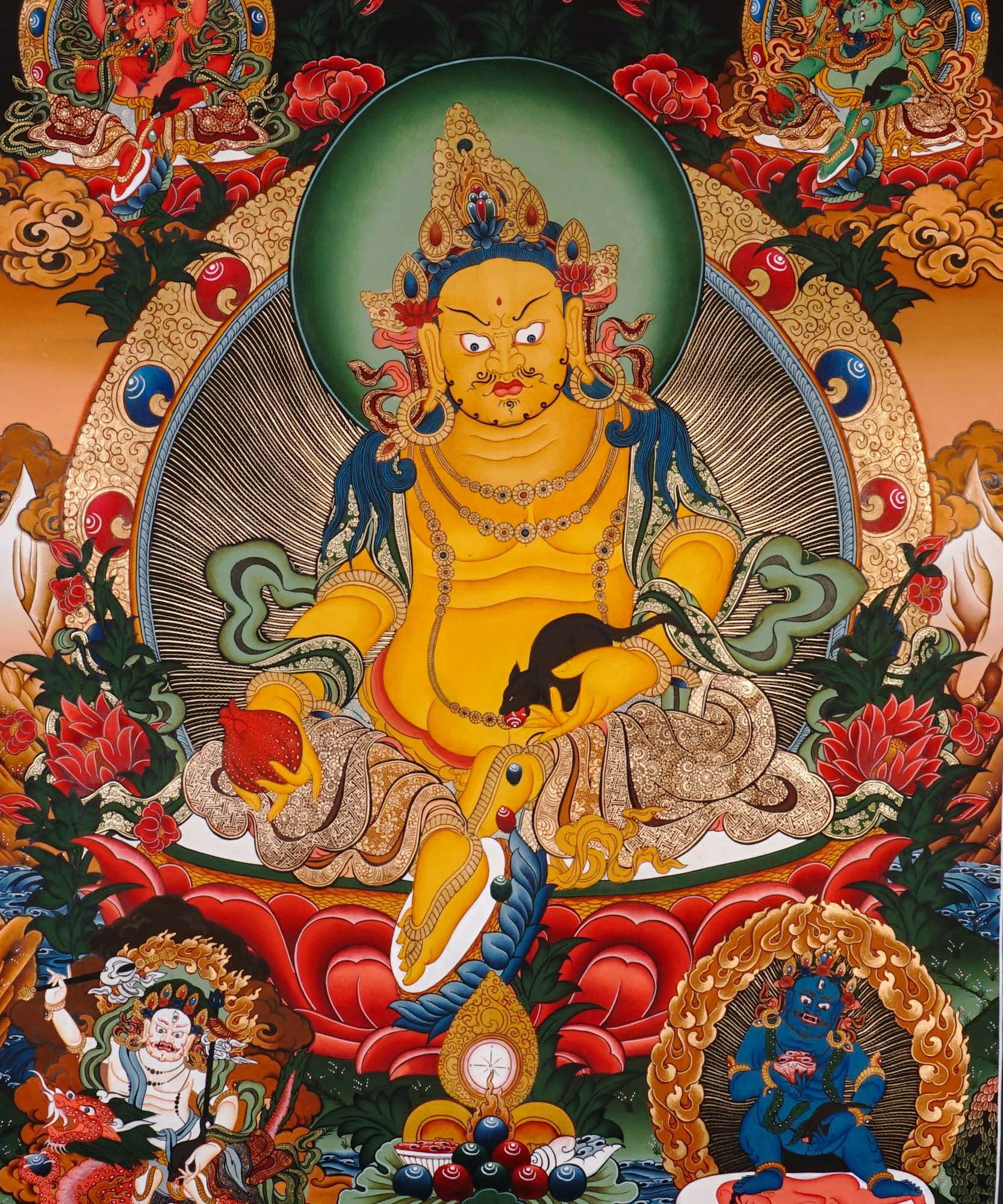 sacred yellow zambala with gold detailing
