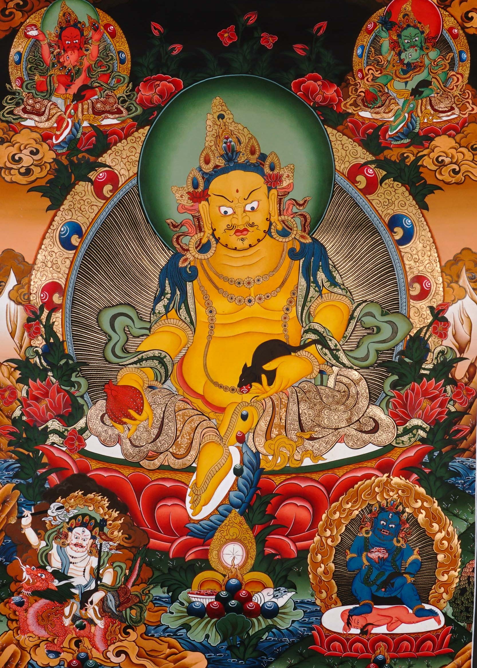 sacred yellow zambala with gold detailing