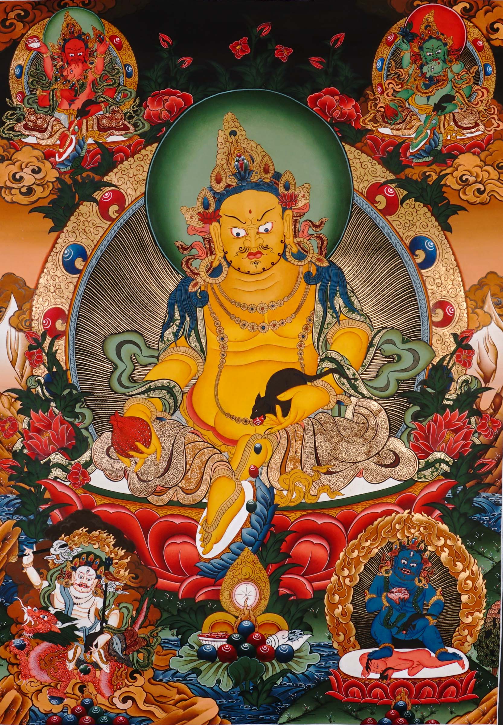 sacred yellow zambala with gold detailing