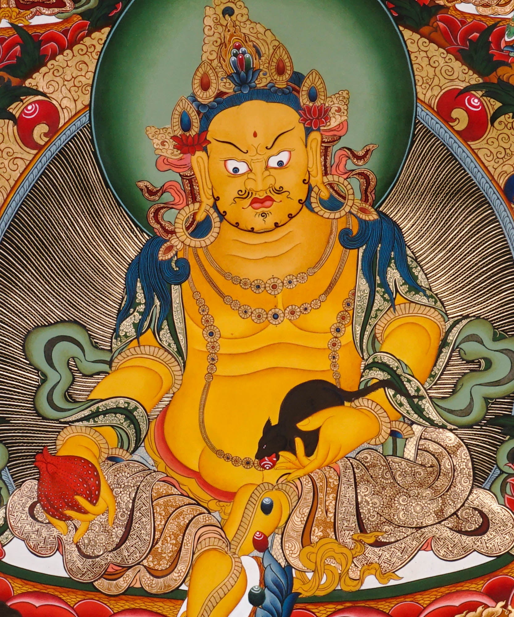 sacred yellow zambala with gold detailing
